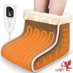 Electric Foot Warmer, Heating Pad for Feet, Soft Heated Boots, Detachable and Washable Heated Slippers, Safety 6-Level Heating & 4-Level Timing Feet Warmers for Women Men, Christmas, Home, Office