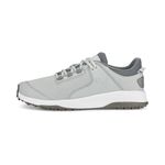 PUMA Golf Men's Fusion Grip Extra Wide Golf Shoe, Flat Light Gray-Puma Silver-Quiet Shade, 11.5 Wide