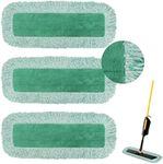 18 inch Microfiber Mop Replacement for Rubbermaid Commercial: Commercial Microfiber Dust Mop Reusable Wet&Dry Commercial Cleaning Flat Mop Refills Fit for Any Microfiber Flat Mop System 18"(3 Pack)