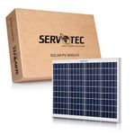 Servotech 50W 12V Polycrystalline Solar Panel | High Efficiency Solar Panel | PV Module | Portable & Light Weight | Long Life for Battery Charging