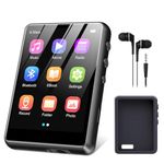 64GB MP3 Player Bluetooth 5.3, SWOFY MP3 & Digital Audio Players with Touch Screen, M4 Music Player Built-in HD Speaker, FM Radio, Recording Support up 128GB Black