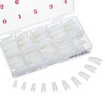 500 Pieces Natural False Nails 10 Sizes Oval Fake Nail French Acrylic Style Artificial Fake Art Nails Tips with Box for Women Girls (Size - A)