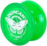 Duncan Toys Butterfly Yo-Yo, Beginner Yo-Yo with String, Steel Axle and Plastic Body, Green