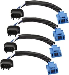 4Pcs H13 Connector Cable Part, Plug and Play Adapter Cable Replacement for JK JKU 7in LED Headlights