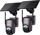 Xega 2Pack Smart Solar Security Camera Outdoor Wi-Fi, 2K Super HD PTZ CCTV Camera Wireless Surveillance Camera Home Security Color Night Vision PIR Human Detection Two-way Audio