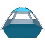 COMMOUDS Beach Tent for 3-4 Person, UPF 50+ Beach Shelter, Lightweight & Easy Set Up and Carry Family Sun Shade Tent Event Shelter for Camping, Fishing, Picnic, Outdoor