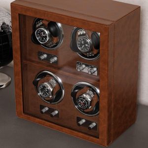 ROTHWELL 4 Watch Winder – Tan Leather Automatic Watch Storage