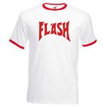 Flash Lightning Bolt T-Shirt - Men's Retro 80's Comic Movie Merch Gift Christmas 100% Combed Cotton High-Density Extreme Comfort (White, 3XL)