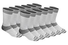 Dickies Men's Dri-tech Moisture Control Crew Socks Multipack, 3.0 Full Cushion White (12 Pairs), Shoe Size: 6-12