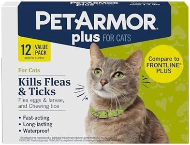 PetArmor Plus Flea and Tick Prevention for Cats, Cat Flea and Tick Treatment, 12 Dose, Waterproof Topical, Fast Acting, Cats Over 1.5 lbs