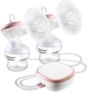 Tommee Tippee Double Electric Breast Pump, Hospital Grade, Soft Silicone Petal Massage Cushion, 24mm Flange + 5 Inserts for Perfect Fit, 2 Modes & up to 9 Levels, Quiet, USB Rechargeable, 90 Mins