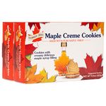 Turkey Hill Sugarbush 100% Pure Canadian Premium Maple Syrup Cream Filled Cookies - All-Natural Maple Leaf Shape Delicious Cookies, (2 Pack, Cream Cookies)