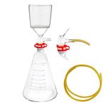 Buchner Funnel Filter Flask Set ，Laboratory High Borosilicate Glass Vacuum Filter with 1000ml Filter Bottle and 250ml Buchner Funnel