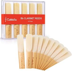 Clarinet Reeds 2.5, CeMeow Traditional Reeds for Clarinet Beginner 10Pack with Plastic Box, Thinner Reed Tip Advanced Cutting Technology for Clarinet Beginner and Player