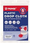 PROWEE 5 Pack Plastic Drop Cloth fo