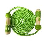 OFKP Jump Rope Kids, 270 CM Adjustable Skipping Rope with Wooden Handle, Jumping Rope for Boys Girls Adult Fitness Outdoor Exercise Green