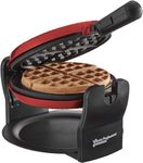 Cooks Professional Belgian Waffle Maker | Rotary Electric Waffle Maker Machine | Powerful 920W | Non Stick Cooking Plates | Easy Clean | Red