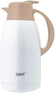 GiNT Stainless Steel Thermal Coffee Carafe, Double Walled Vacuum Thermos Water and Beverage Dispenser,12 Hour Heat Retention，65 OZ /1.9 Liter White