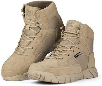 FREE SOLDIER Waterproof Hiking Work Boots Men's Tactical Boots 6 Inches Lightweight Military Boots Breathable Desert Boots(Tan 10)