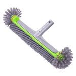 KINFAVOU Pool Brush with Round-End Brush Head, 7 Rows 17.5-inch Pool Brush Head for Inground Pool/Above Ground Pool