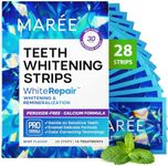 MAREE Teeth Whitening Strips with Mint Flavor Comfortable for Sensitive Teeth - Teeth Whitening Strips with Calcium Formula -White Strips for Gentle Dental Care & Fresh Breath - Pack of 28 Strips