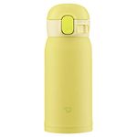 Zojirushi SM-WA36-YA Water Bottle, One-Touch Stainless Steel Mug, Seamless 0.36L Lemon