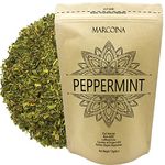 Pure Peppermint Leaves Herbal Tea by Marcoina - Cut Loose Leaves, 113g in Resealable Bag, Caffeine-Free Tea from USA - Perfect for Hot Brews - Known as Mentha piperita L., mint, and Mentha tea - 4oz.