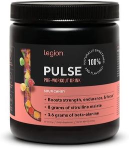 LEGION- All Natural Nitric Oxide Preworkout Drink to Boost Energy, Creatine Free, Naturally Sweetened, Beta Alanine, Citrulline, Alpha GPC (Sour Candy)
