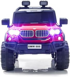 LETZRIDE Kids Speed-888 Battery car for Kids | Battery Operated Jeep 1 to 7 Year Kids | Electric Jeep for Kids | Ride on-Dual Control Mode, Swing Function, Led Lights, with Seat Belts | (Red)