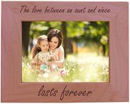 CustomGiftsNow The Love Between an Aunt and Niece Lasts Forever - Wood Picture Frame - Fits 5x7 Inch Picture (Horizontal)
