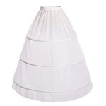 COSVENUS 3 Hoops Bustle Costume Crinoline Pannier Petticoat Cosplay Underskirt White, White, One Size