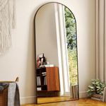 HARRITPURE 71"x30" Arched Full Length Mirror Free Standing Leaning Mirror Hanging Mounted Mirror Aluminum Frame Modern Simple Home Decor for Living Room Bedroom Cloakroom, Black