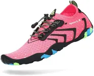 Mishansha Water Shoes Men Aqua Shoes for Women Swim Shoes Quick-Dry Non-Slip for Boating Fishing Diving Surfing with Drainage Hole Pink/Spandex 4.5 Women/3 Men