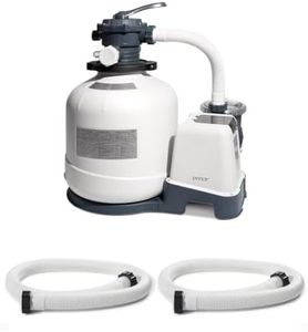INTEX 3000 GPH Above Ground Swimming Pool Sand Filter Pump with Automatic Timer with 2 Pack of 1.5" Diameter 1500 GPH Pump Replacement 59" Hoses