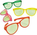 Fun Express Jumbo Giant Sunglasses - Set of 12 Wacky Oversized Pairs - Novelty Clown Glasses and Photo Booth Party Props