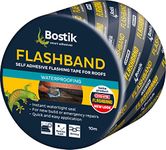 Bostik Flashband Self Adhesive Flashing Tape for Roofs, Provides an Instant Watertight Seal, Colour: Grey, 50mm x 10m