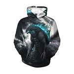 MUKASY Dinosaur Monster Sweatshirts Boys Girl Novelty 3D Print Hooded Hoodies M