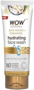 WOW Skin Science Rice Water & Ceramide Hydrating Face Wash | Brightens Skin | Tightens Pores | Locks in Moisture | Reduces Fine Lines | Improves Skin Elasticity | 100ml