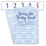 Guess The Baby Food! Game - Blue/Boy - 10 Player - Baby Shower Party