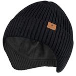 Ocatoma Winter Beanie Hats with Earflap for Men Women Outdoor Warm Knit Beanie Soft Toque Unisex Gifts for Men Women Black