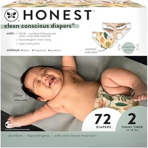 The Honest Company Clean Conscious Diapers | Plant-Based, Sustainable | Fall '24 Limited Edition Prints | Club Box, Size 2 (12-18 lbs), 72 Count