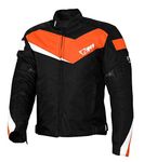 Jet Motorcycle Motorbike Jacket Scooter Moped Commuter Urban Rider Protective Jacket Textile Armoured ECONOTECH (Orange, 2XL (44" - 46"))