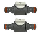 Quick-Release in-line Shut-Off Valve for Garden Hose Pipe, Compatible with Hozelock (Pack of 2) by Bradas