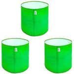 Anandi Green's Premium HDPE Uv Protected 260 GSM Round Shaped Green Colour Grow Bags Suitable for Terrace and Vegetable Gardening 15x15 Inch Pack of 3 Plant Bags