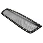 APS Compatible with GMC Sierra 1500 2003-2006 Logo Covered Main Upper Stainless Steel Black Mesh Rivet Studs Grille Insert S18-H6515LG