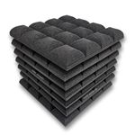 MMT Acoustix® Galaxy Acoustic Foam | Concave Convex Design, Superior Soundproofing & Bass Absorption Acoustic panels| 12x12x2 inch, Charcoal Black, 18Pcs