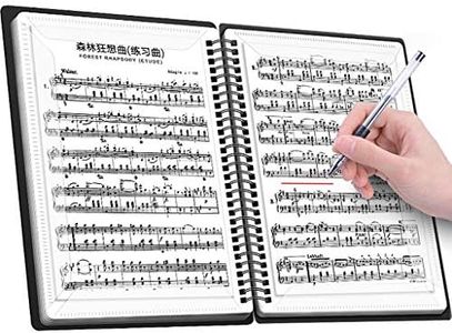 Carpeta de archivos de música A4 60 páginas, carpeta de almacenamiento de plástico en blanco para músicos y bandas, carpeta de archivos de música modificar la partitura de piano marca de clave de