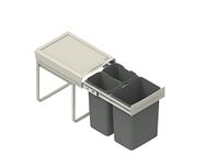 REJS RECYCLE BIN PULL OUT SOFT CLOSE KITCHEN WASTE BIN 400MM - 40 LTR (JC-601) (with front fixing brackets)