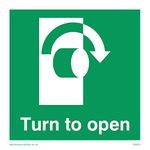 Viking Signs SA403-S85-V Right Down Arrow"Turn To Open" Sign, Vinyl, 85 mm H x 85 mm W,Green