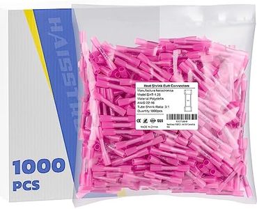 haisstronica 1000PCS 22-16 AWG Red Heat Shrink Butt Connectors-Tinned Red Copper 0.7mm,Waterproof Insulated Electrical Connectors butt splice